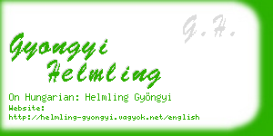 gyongyi helmling business card